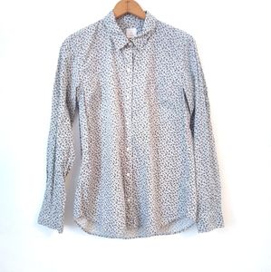 GAP Floral Long Sleeve Fitted Boyfriend Blouse